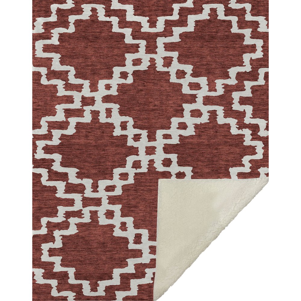 Premium Machine Washable ASB902 Brick 50" x 70" Sherpa Throw Blanket. Picture 1