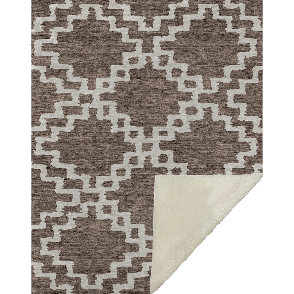 Premium Machine Washable ASB902 Brown 50" x 70" Sherpa Throw Blanket. Picture 1