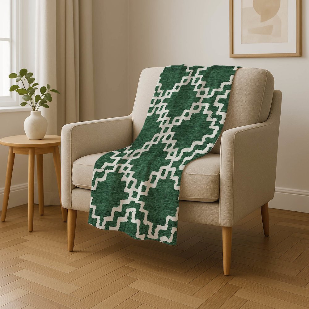 Premium Machine Washable ASB902 Emerald 50" x 70" Sherpa Throw Blanket. Picture 4