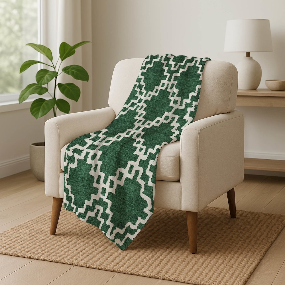 Premium Machine Washable ASB902 Emerald 50" x 70" Sherpa Throw Blanket. Picture 5