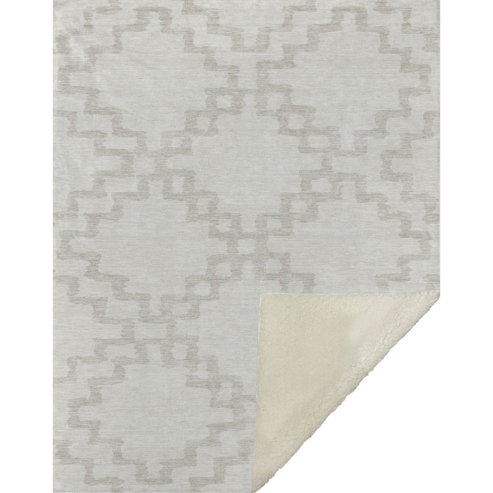 Premium Machine Washable ASB902 Ivory 50" x 70" Sherpa Throw Blanket. Picture 1