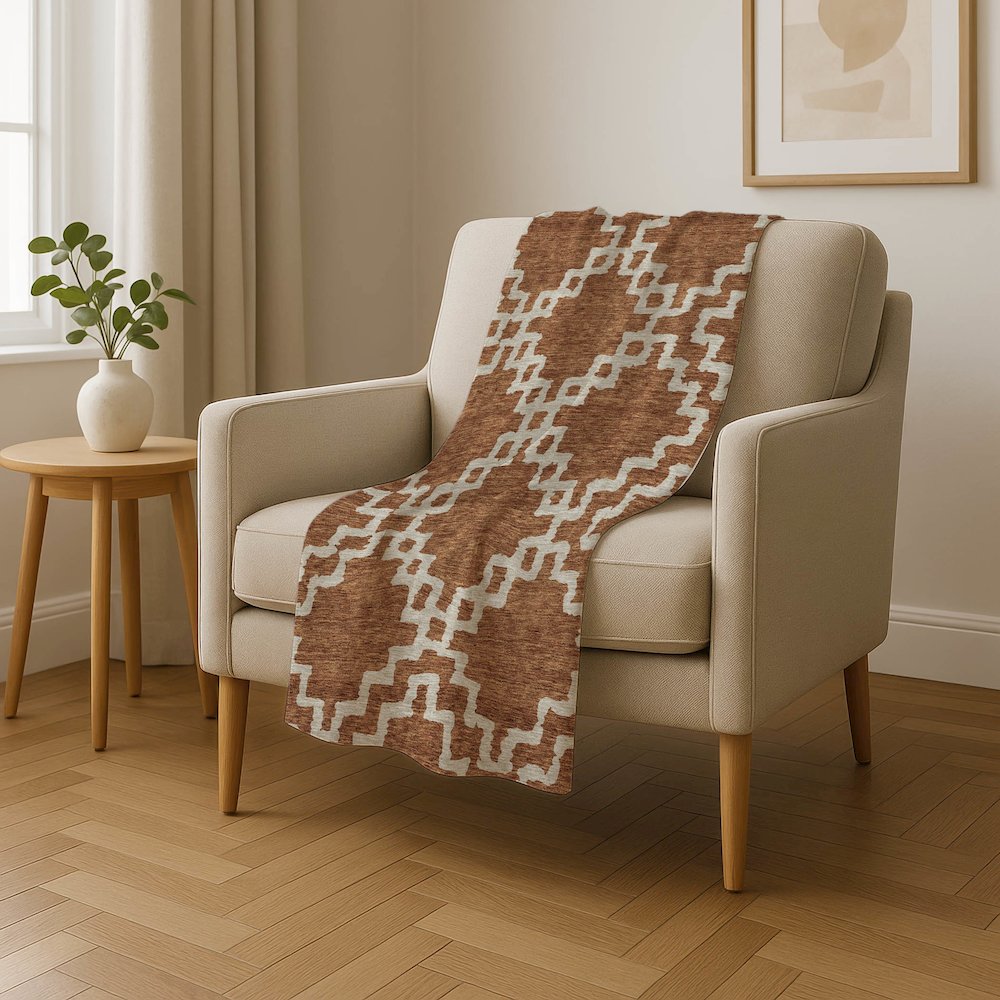 Premium Machine Washable ASB902 Paprika 50" x 70" Sherpa Throw Blanket. Picture 4