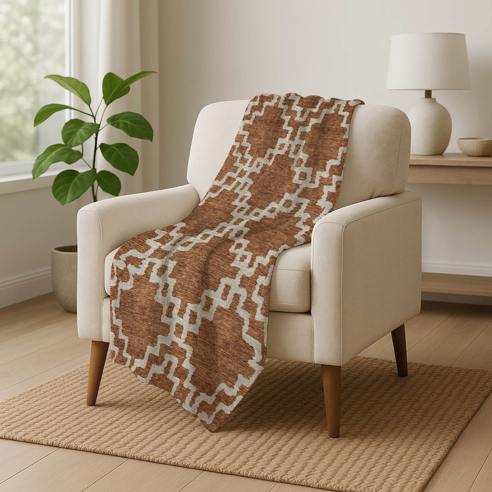 Premium Machine Washable ASB902 Paprika 50" x 70" Sherpa Throw Blanket. Picture 5