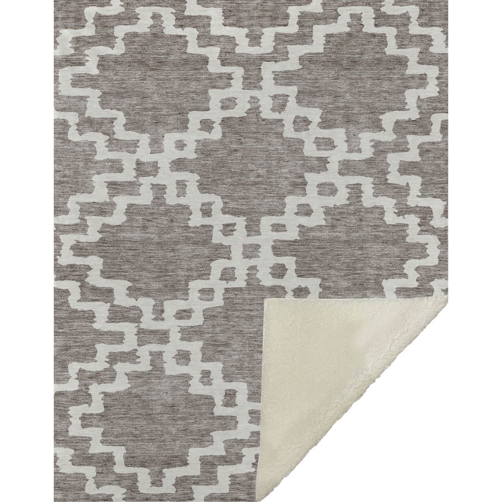 Premium Machine Washable ASB902 Taupe 50" x 70" Sherpa Throw Blanket. Picture 1