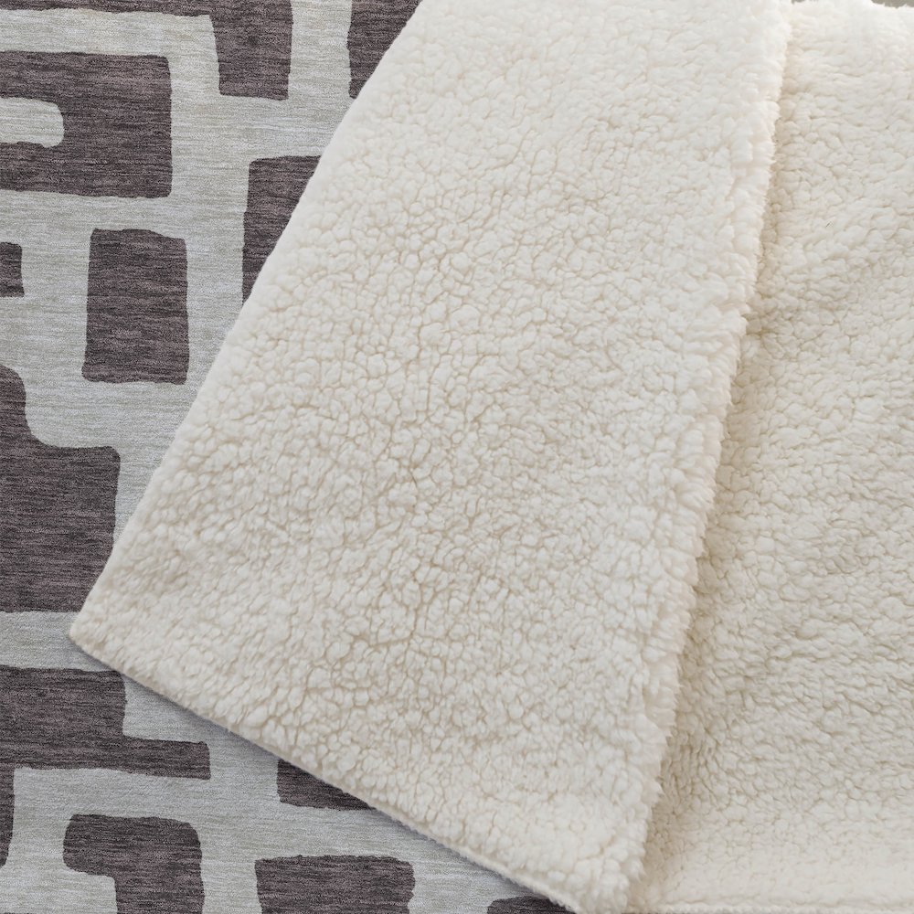 Premium Machine Washable ASB903 Fudge 50" x 70" Sherpa Throw Blanket. Picture 2