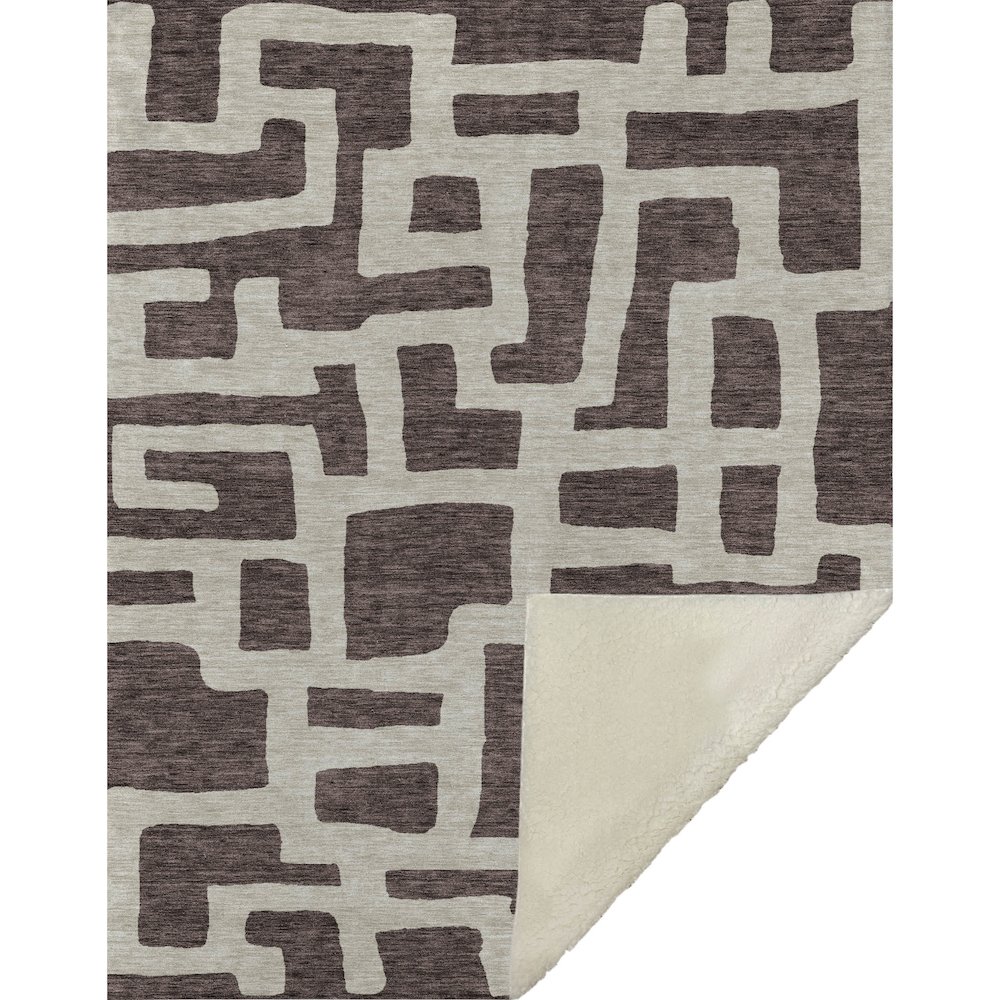 Premium Machine Washable ASB903 Fudge 50" x 70" Sherpa Throw Blanket. Picture 1