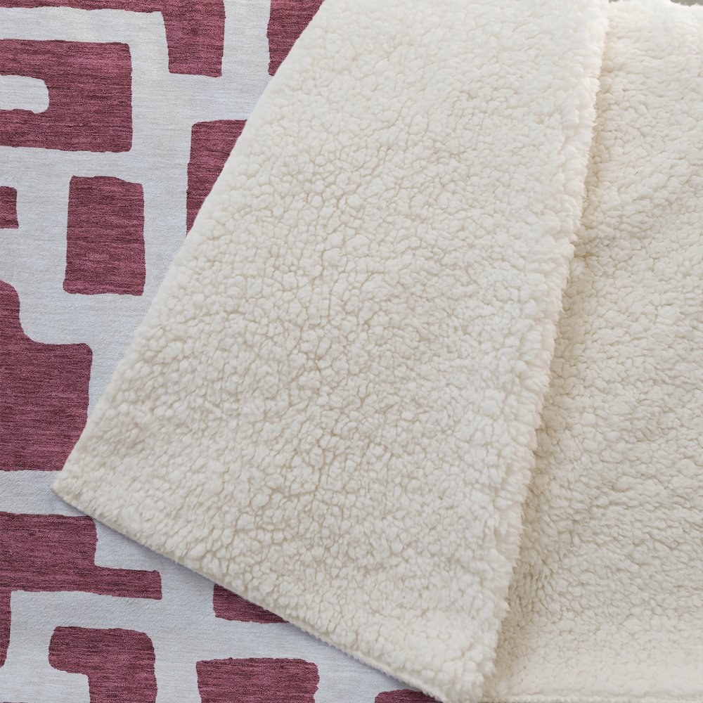 Premium Machine Washable ASB903 Garnet 50" x 70" Sherpa Throw Blanket. Picture 2