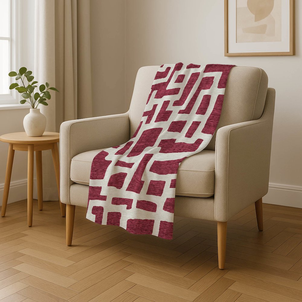 Premium Machine Washable ASB903 Garnet 50" x 70" Sherpa Throw Blanket. Picture 4