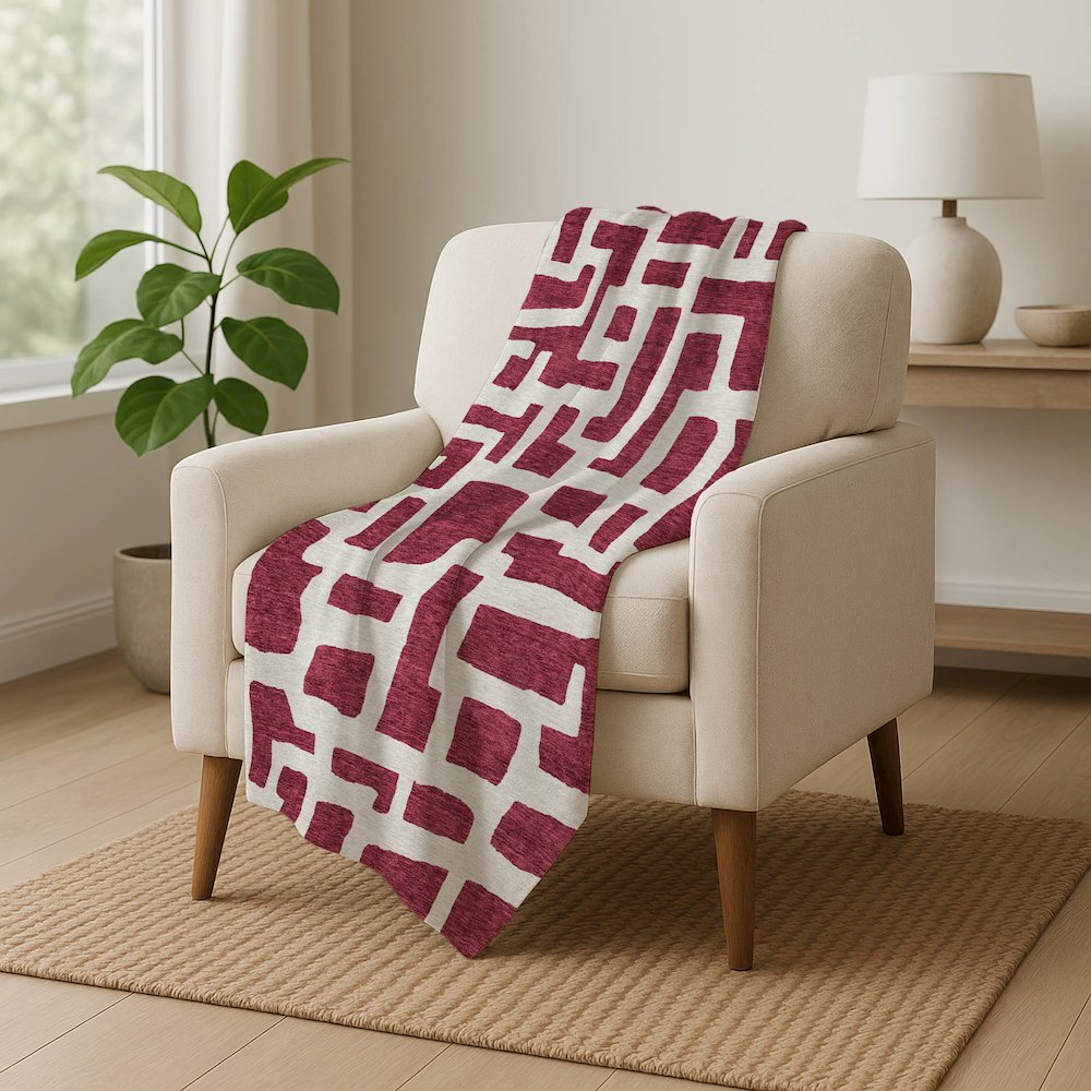 Premium Machine Washable ASB903 Garnet 50" x 70" Sherpa Throw Blanket. Picture 5