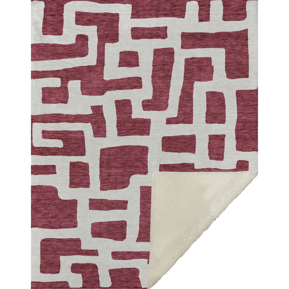 Premium Machine Washable ASB903 Garnet 50" x 70" Sherpa Throw Blanket. Picture 1