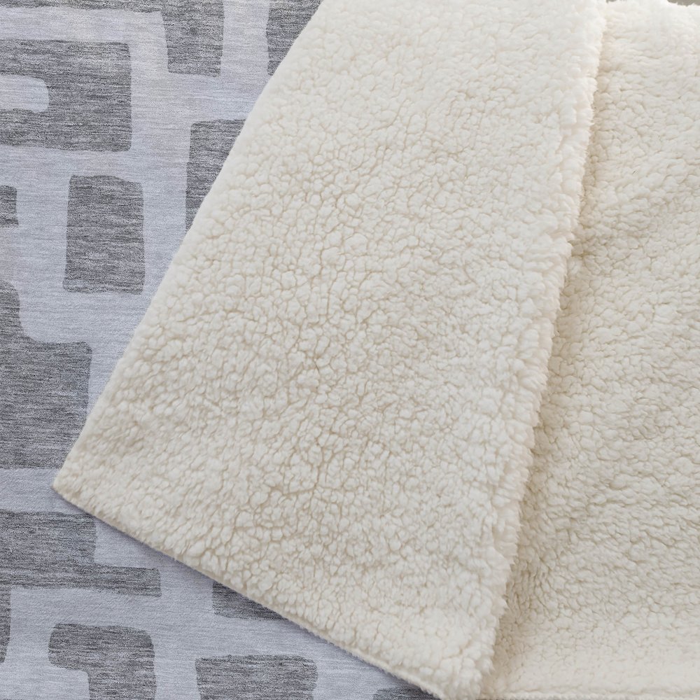 Premium Machine Washable ASB903 Gray 50" x 70" Sherpa Throw Blanket. Picture 2