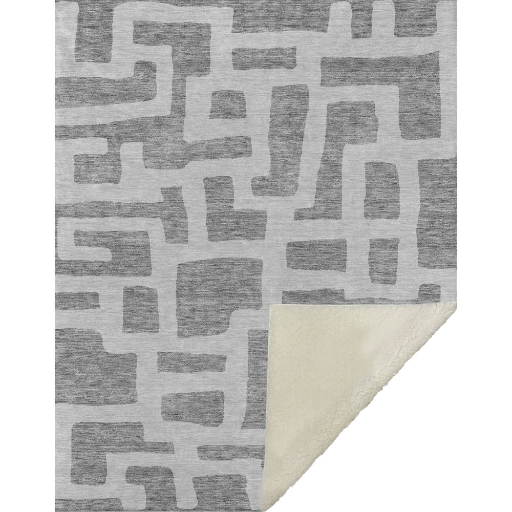 Premium Machine Washable ASB903 Gray 50" x 70" Sherpa Throw Blanket. Picture 1