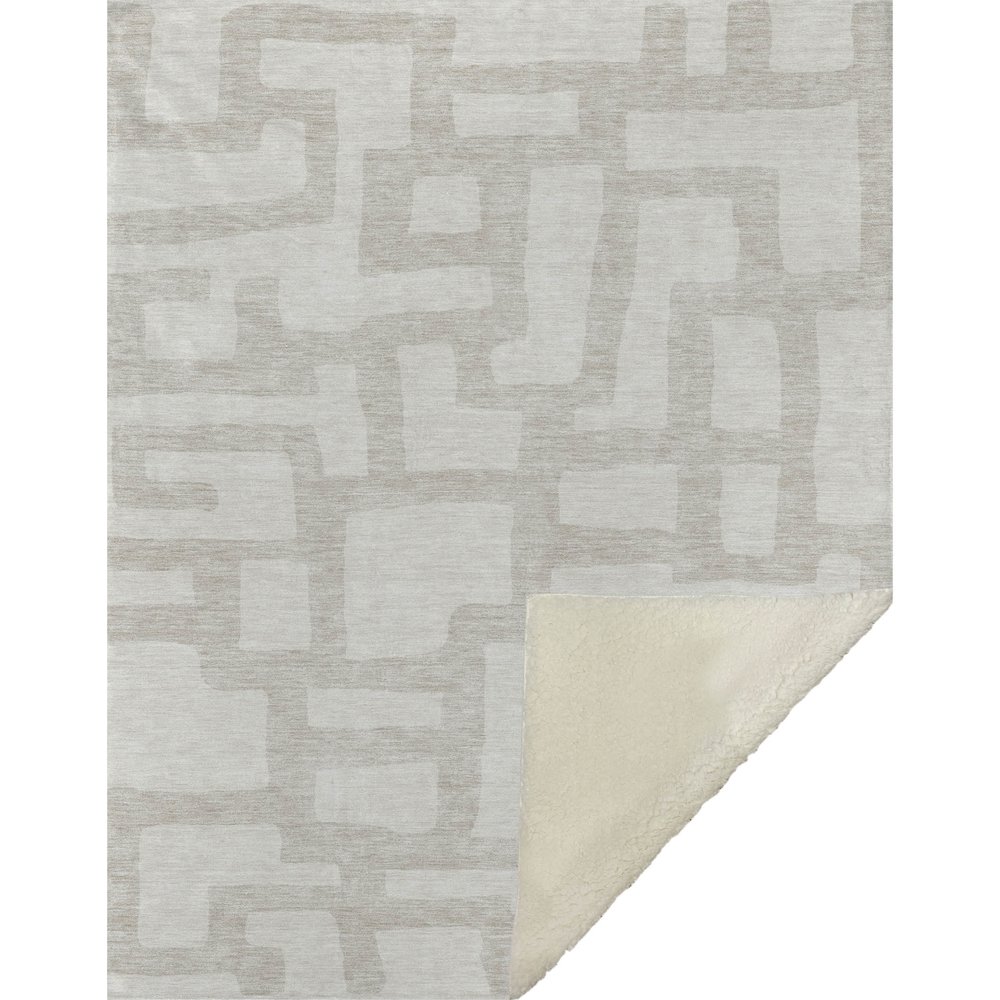 Premium Machine Washable ASB903 Ivory 50" x 70" Sherpa Throw Blanket. Picture 1