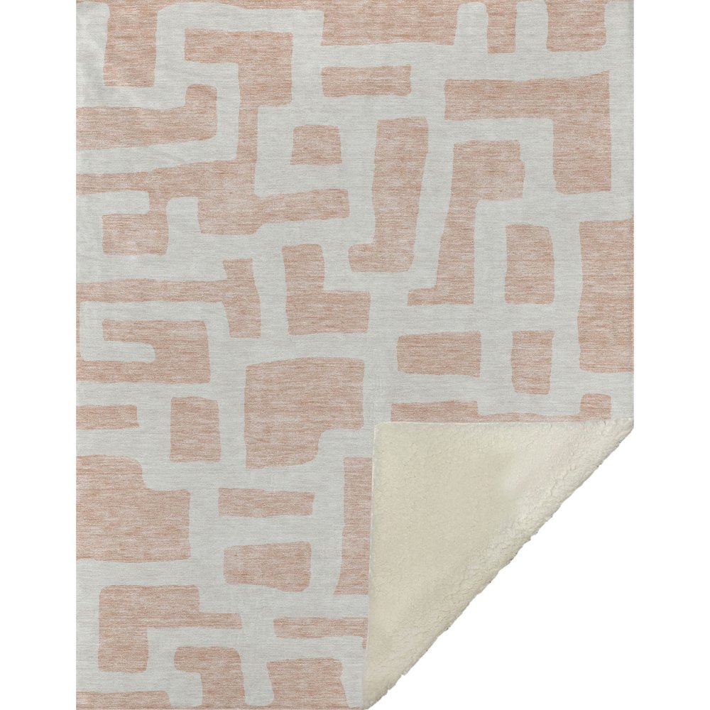 Premium Machine Washable ASB903 Peach 50" x 70" Sherpa Throw Blanket. Picture 1