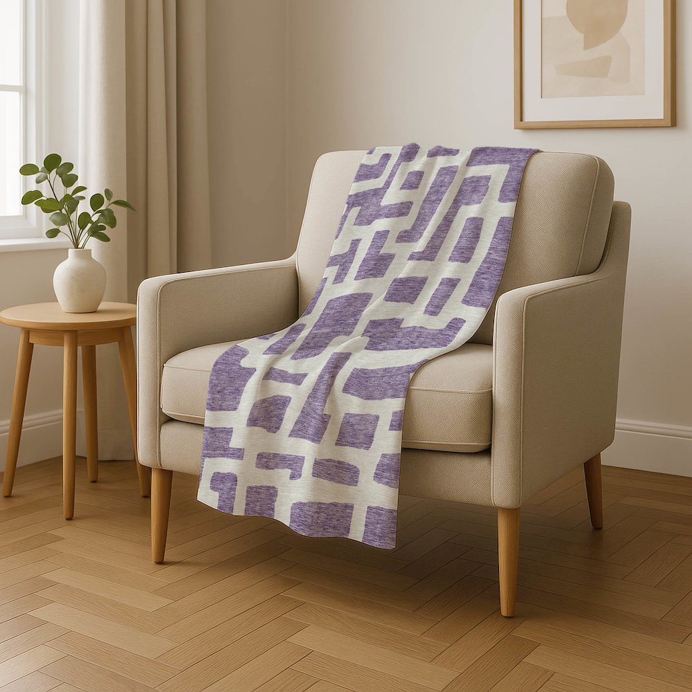 Premium Machine Washable ASB903 Purple 50" x 70" Sherpa Throw Blanket. Picture 4