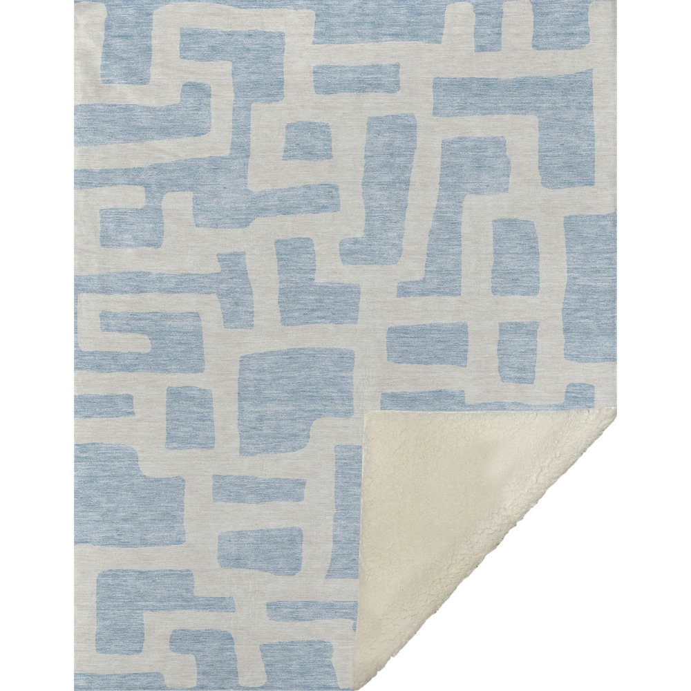 Premium Machine Washable ASB903 Sky 50" x 70" Sherpa Throw Blanket. Picture 1
