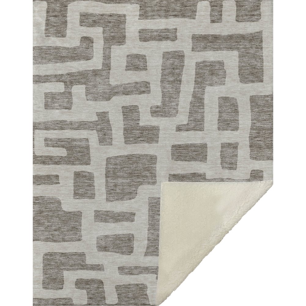 Premium Machine Washable ASB903 Taupe 50" x 70" Sherpa Throw Blanket. Picture 1