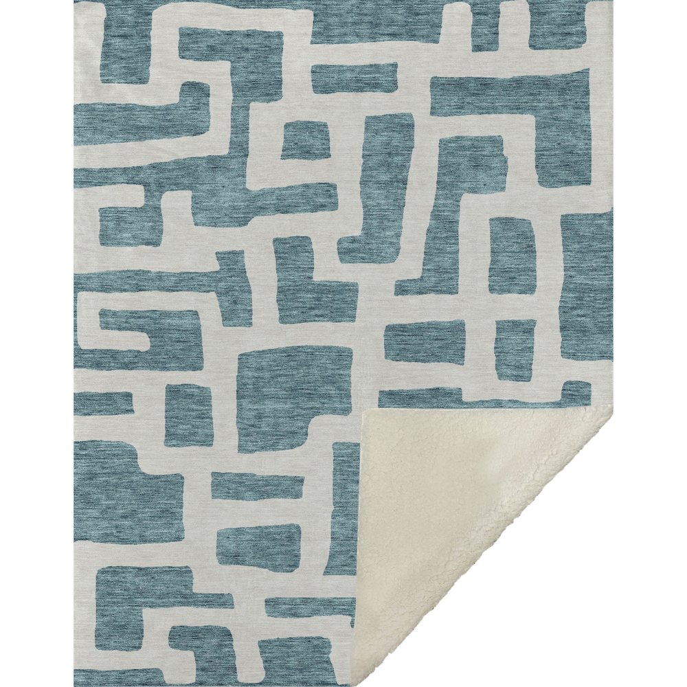 Premium Machine Washable ASB903 Teal 50" x 70" Sherpa Throw Blanket. Picture 1