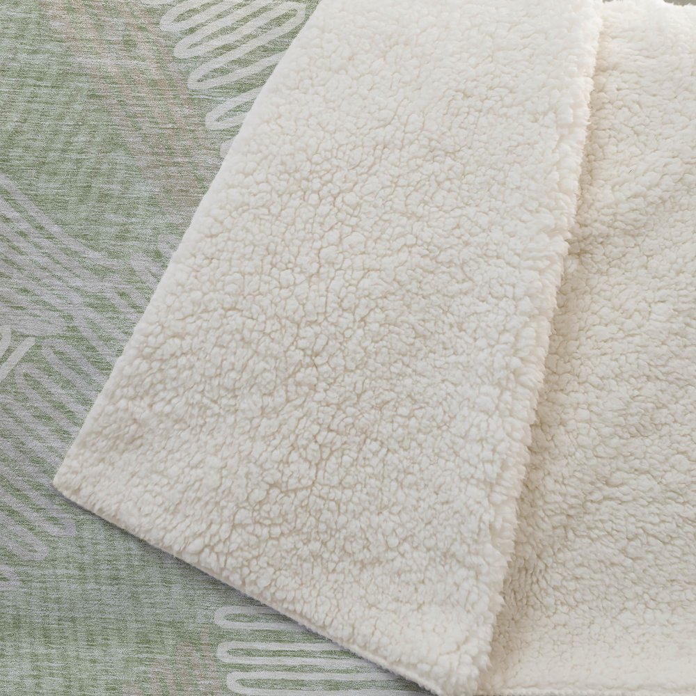 Premium Machine Washable ASB904 Aloe 50" x 70" Sherpa Throw Blanket. Picture 2