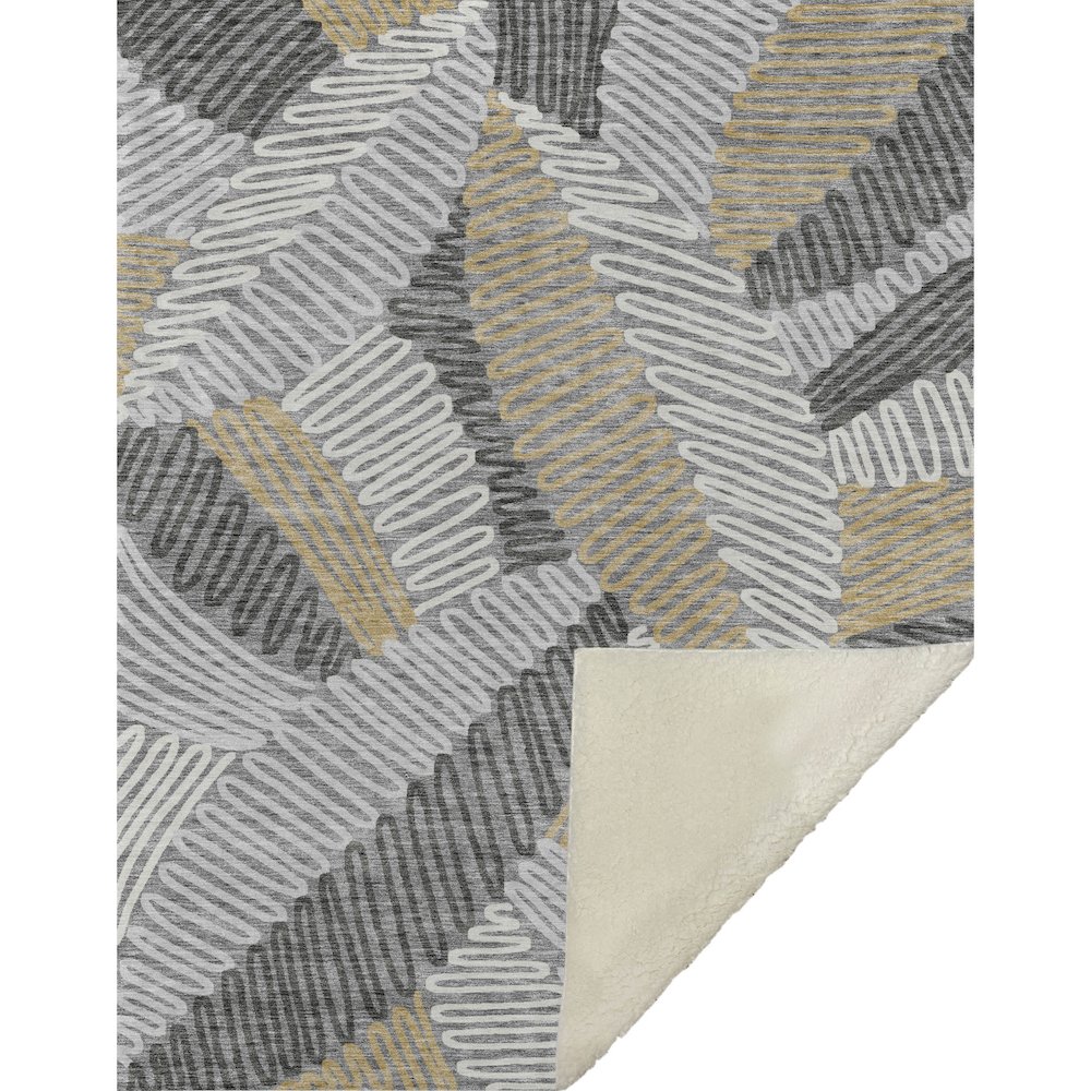 Premium Machine Washable ASB904 Gray 50" x 70" Sherpa Throw Blanket. Picture 1