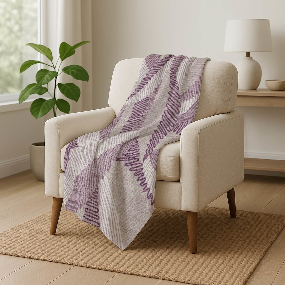 Premium Machine Washable ASB904 Lavender 50" x 70" Sherpa Throw Blanket. Picture 5