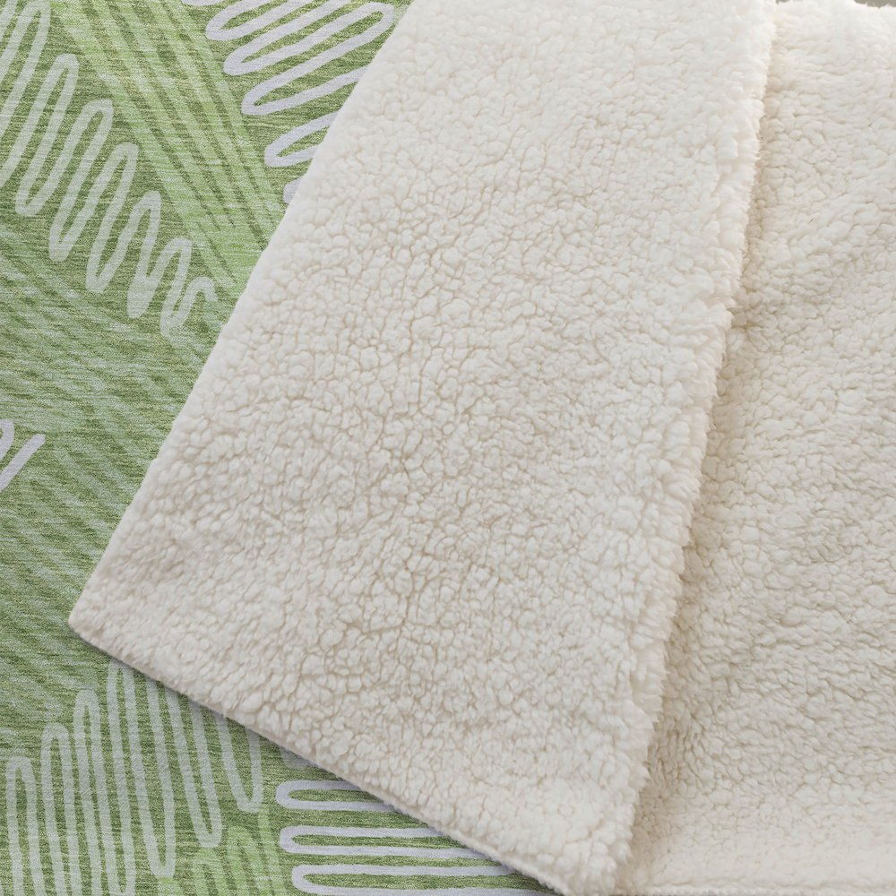 Premium Machine Washable ASB904 Lime 50" x 70" Sherpa Throw Blanket. Picture 2