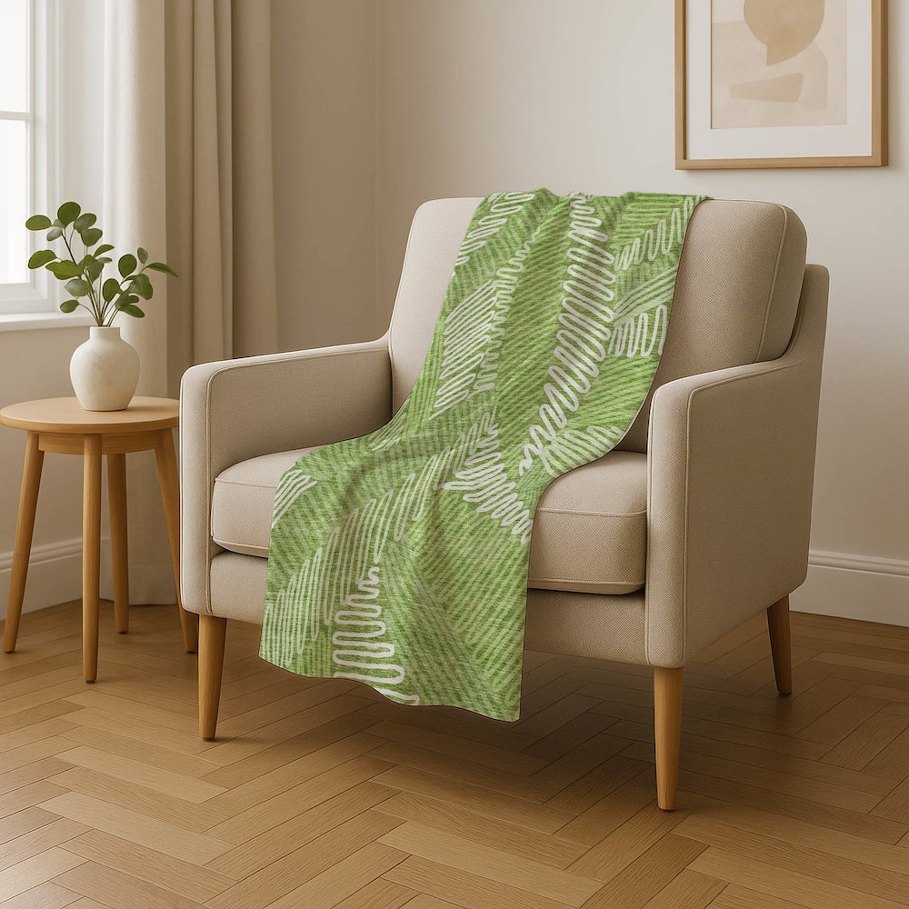 Premium Machine Washable ASB904 Lime 50" x 70" Sherpa Throw Blanket. Picture 4