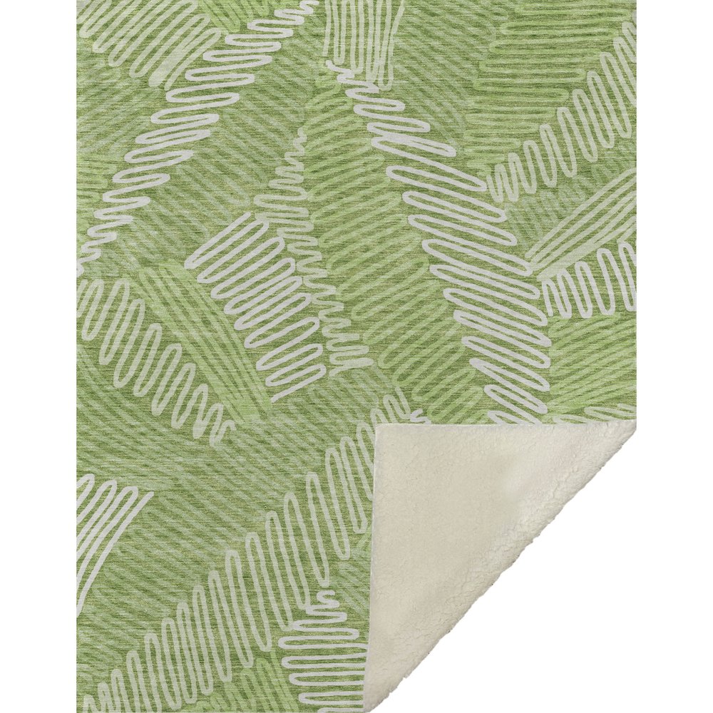 Premium Machine Washable ASB904 Lime 50" x 70" Sherpa Throw Blanket. Picture 1