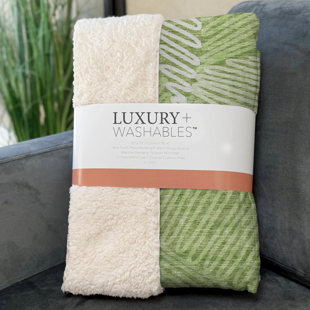 Premium Machine Washable ASB904 Lime 50" x 70" Sherpa Throw Blanket. Picture 3