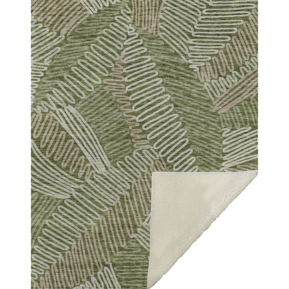 Premium Machine Washable ASB904 Olive 50" x 70" Sherpa Throw Blanket. Picture 1
