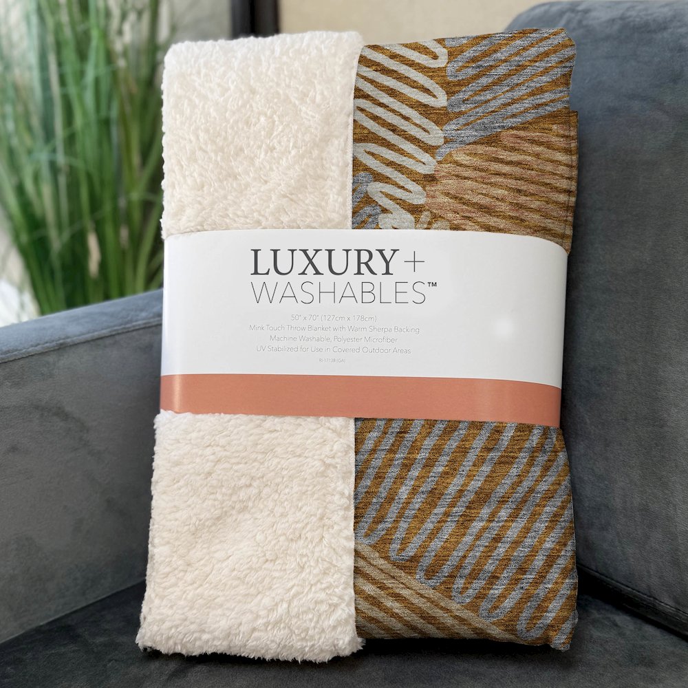 Premium Machine Washable ASB904 Paprika 50" x 70" Sherpa Throw Blanket. Picture 3