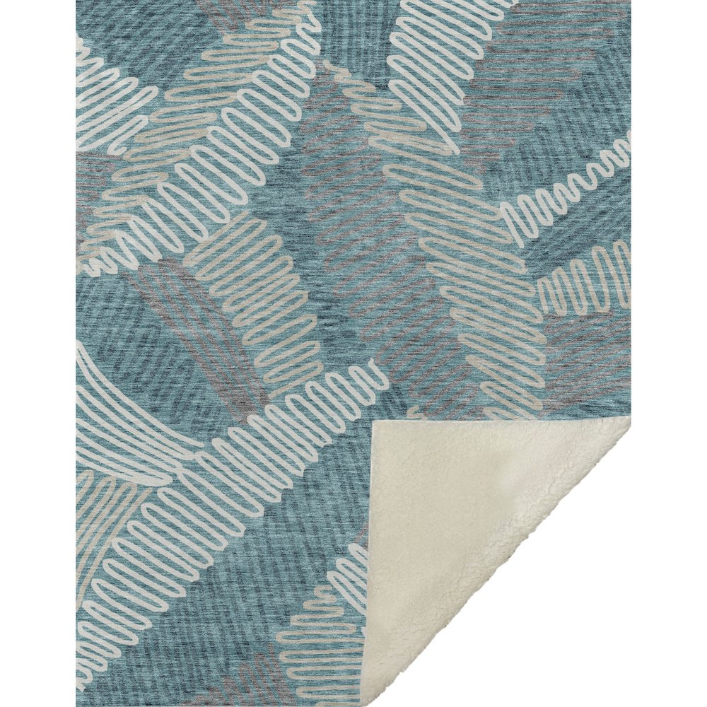 Premium Machine Washable ASB904 Teal 50" x 70" Sherpa Throw Blanket. Picture 1