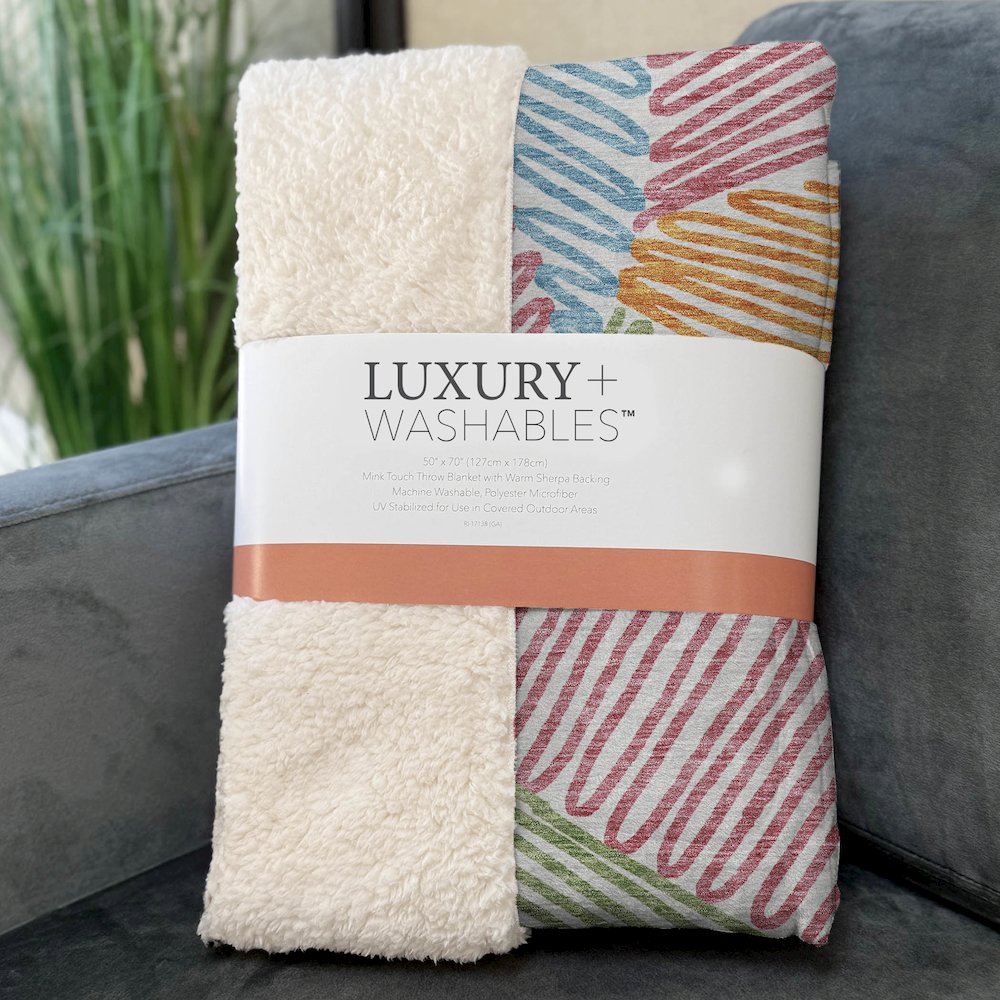 Premium Machine Washable ASB904 White 50" x 70" Sherpa Throw Blanket. Picture 3