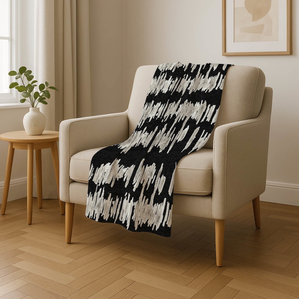 Premium Machine Washable ASB905 Black 50" x 70" Sherpa Throw Blanket. Picture 4