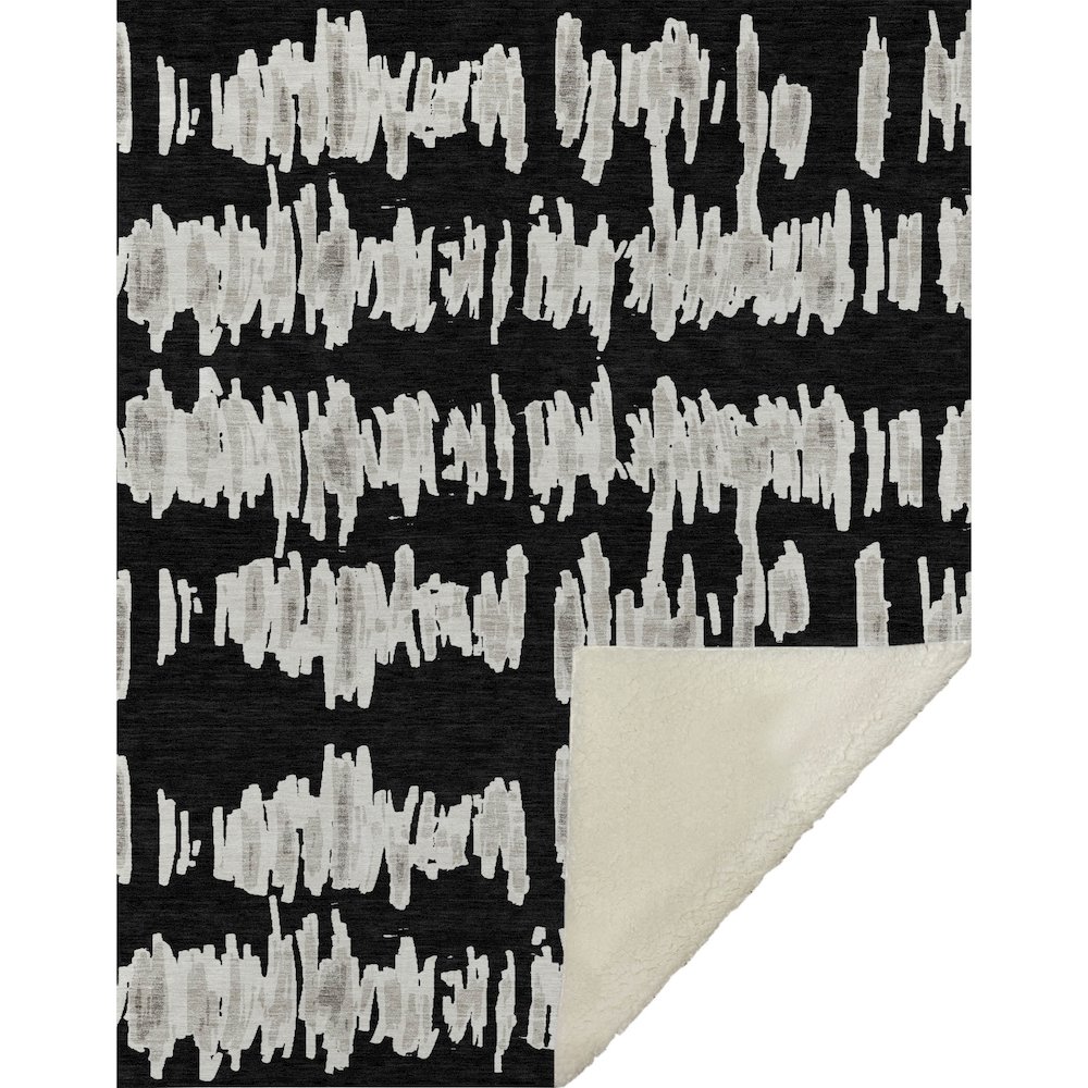 Premium Machine Washable ASB905 Black 50" x 70" Sherpa Throw Blanket. Picture 1