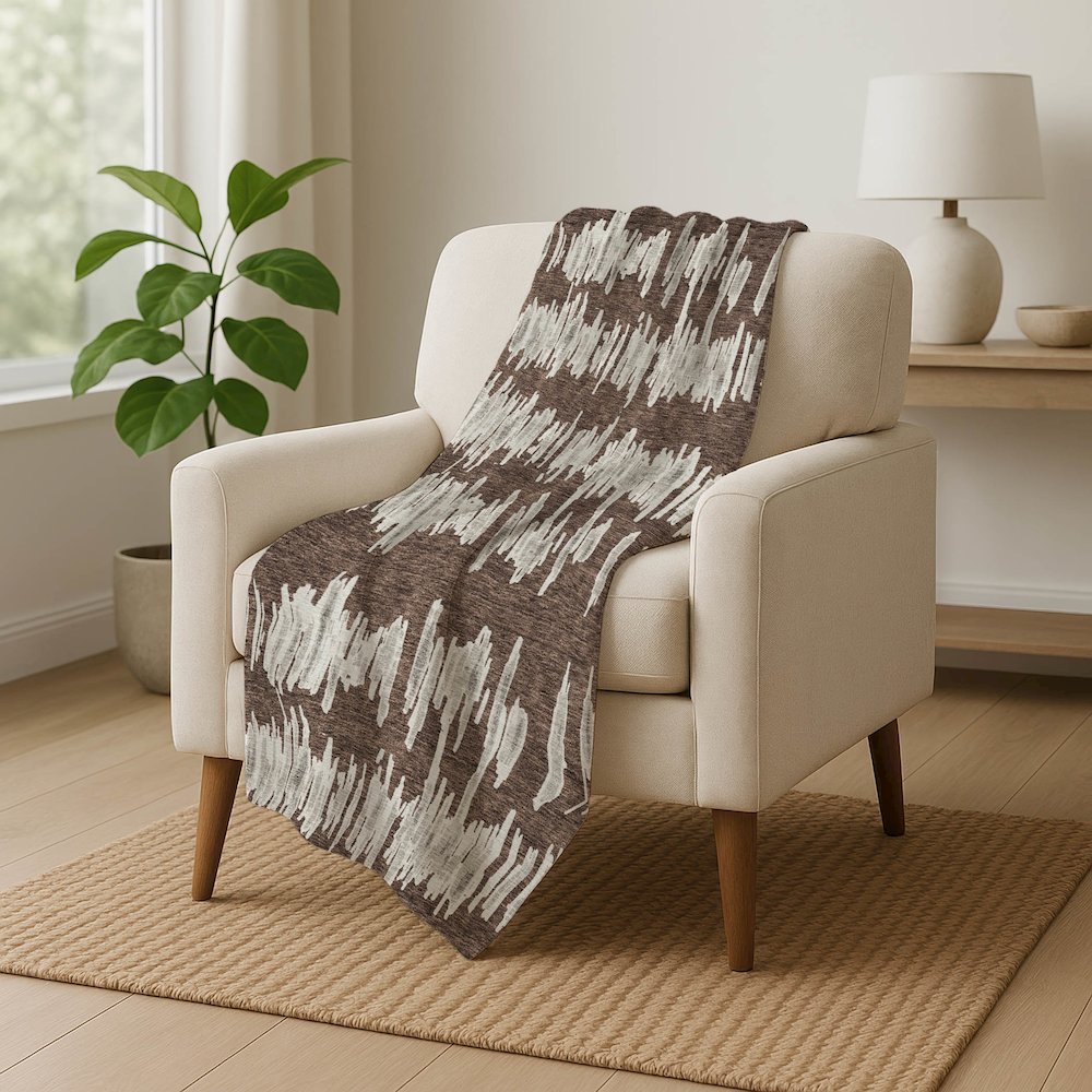 Premium Machine Washable ASB905 Brown 50" x 70" Sherpa Throw Blanket. Picture 5