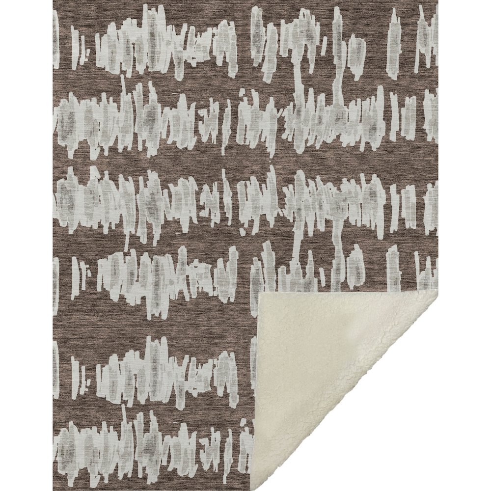Premium Machine Washable ASB905 Brown 50" x 70" Sherpa Throw Blanket. Picture 1