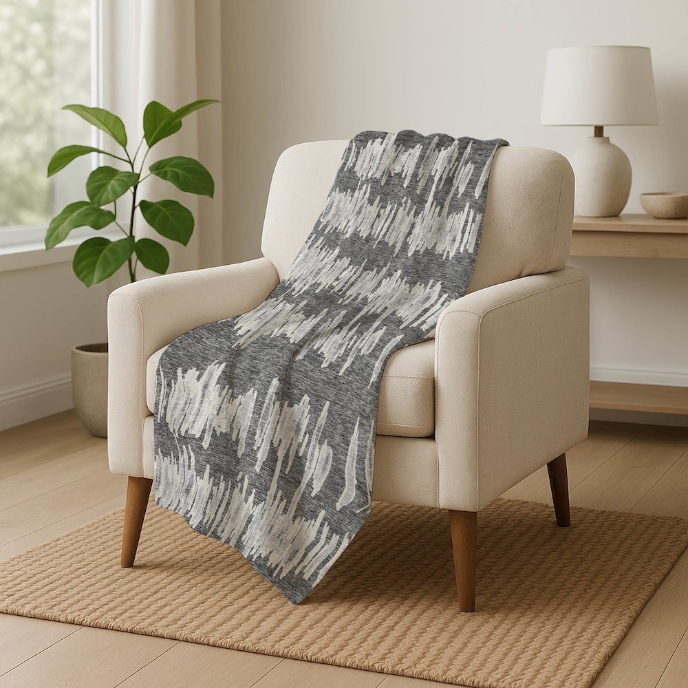 Premium Machine Washable ASB905 Gray 50" x 70" Sherpa Throw Blanket. Picture 5