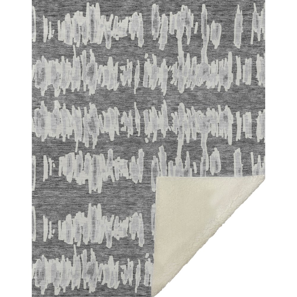 Premium Machine Washable ASB905 Gray 50" x 70" Sherpa Throw Blanket. Picture 1