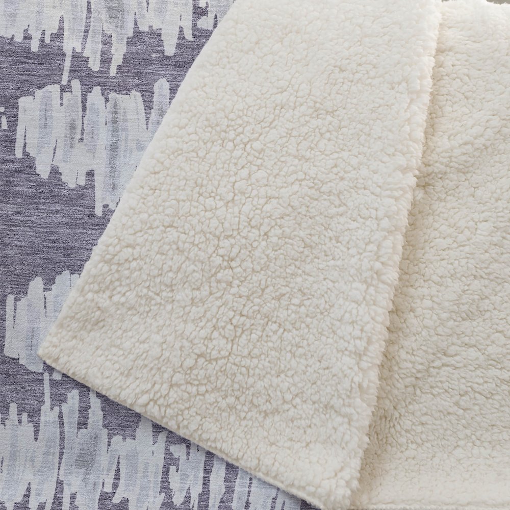 Premium Machine Washable ASB905 Purple 50" x 70" Sherpa Throw Blanket. Picture 2