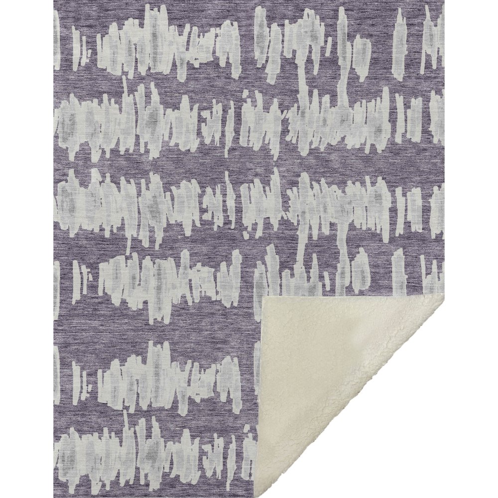 Premium Machine Washable ASB905 Purple 50" x 70" Sherpa Throw Blanket. Picture 1