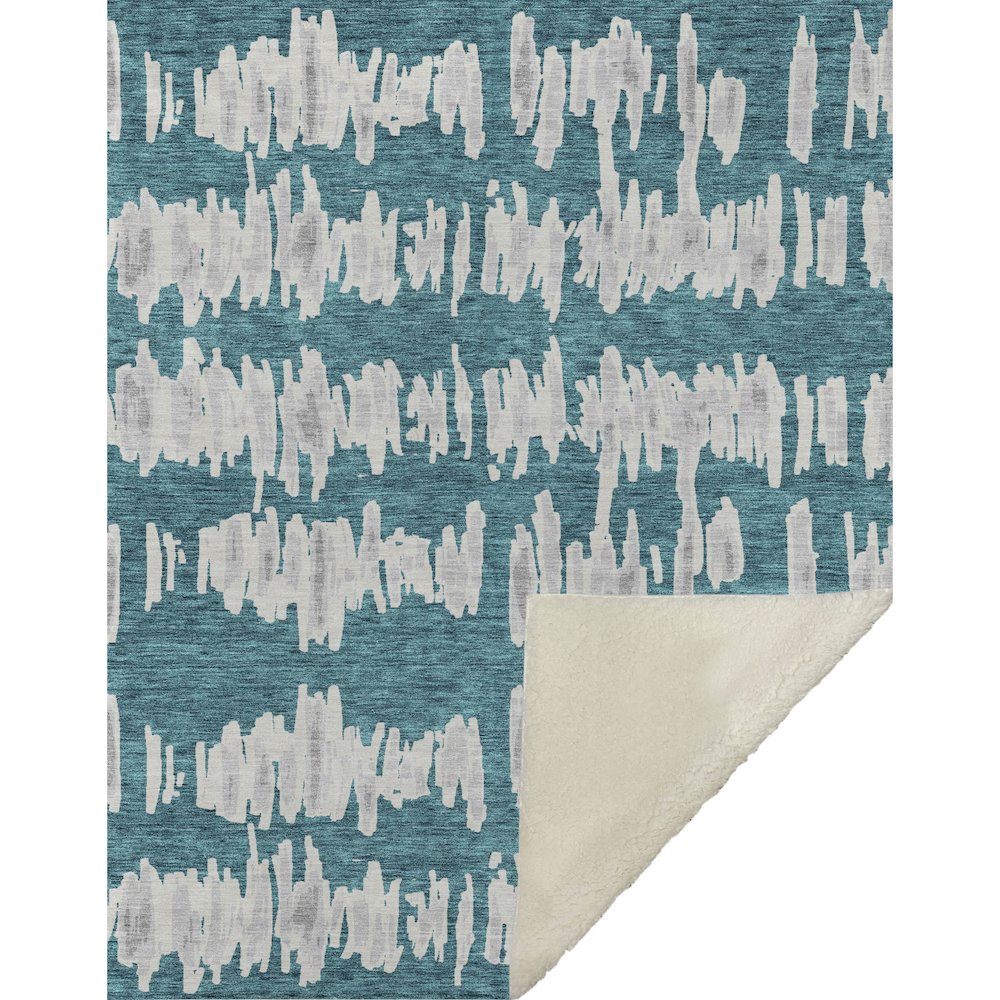 Premium Machine Washable ASB905 Teal 50" x 70" Sherpa Throw Blanket. Picture 1
