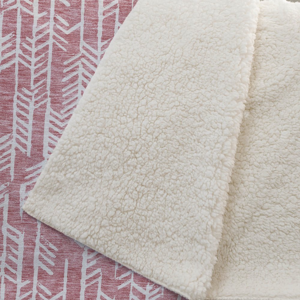 Premium Machine Washable ASB906 Blush 50" x 70" Sherpa Throw Blanket. Picture 2