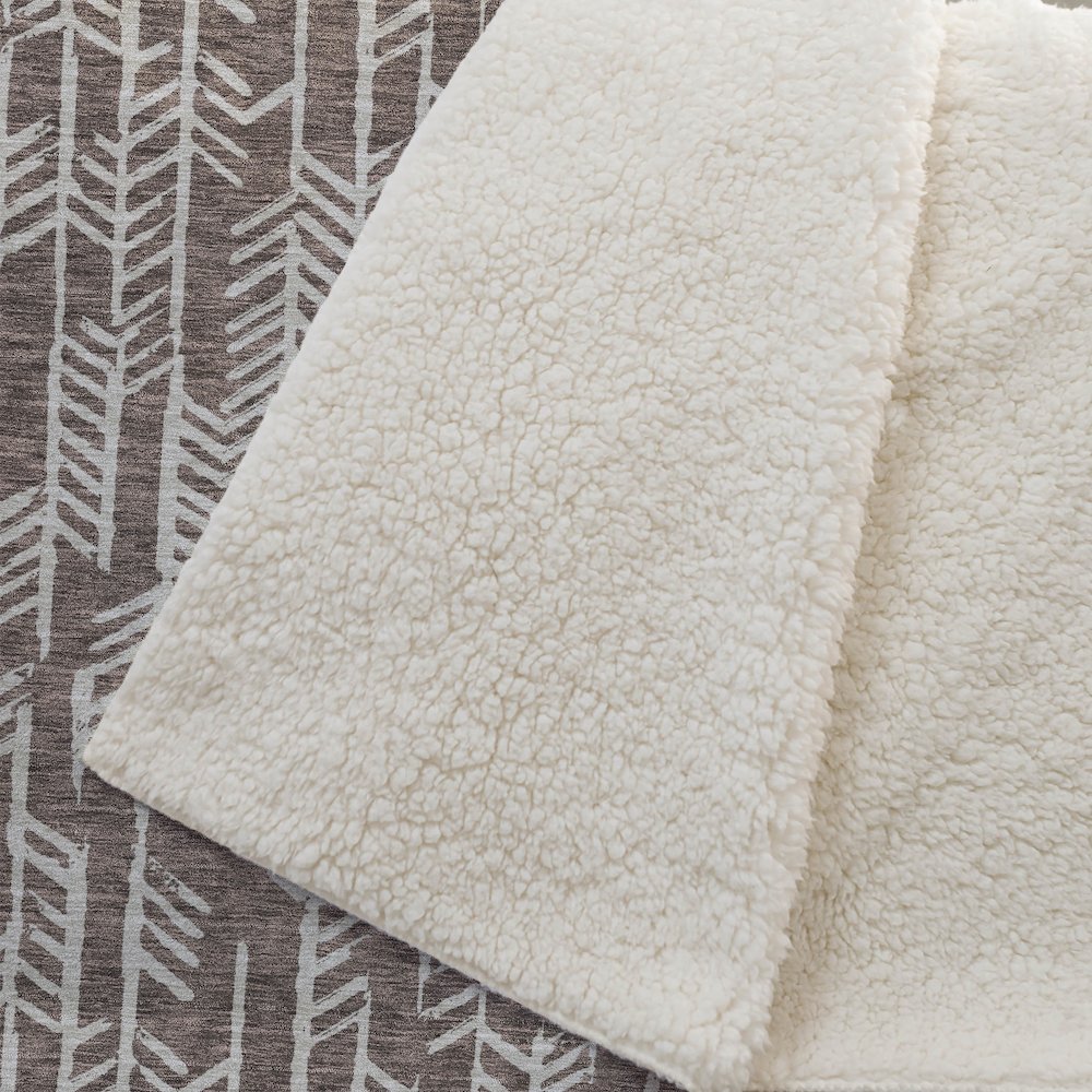 Premium Machine Washable ASB906 Brown 50" x 70" Sherpa Throw Blanket. Picture 2
