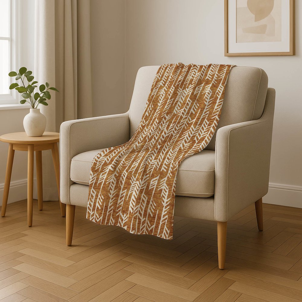 Premium Machine Washable ASB906 Copper 50" x 70" Sherpa Throw Blanket. Picture 4