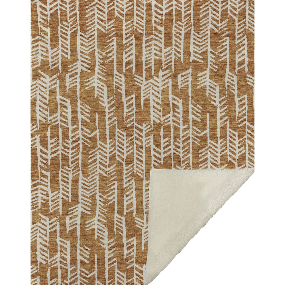 Premium Machine Washable ASB906 Copper 50" x 70" Sherpa Throw Blanket. Picture 1