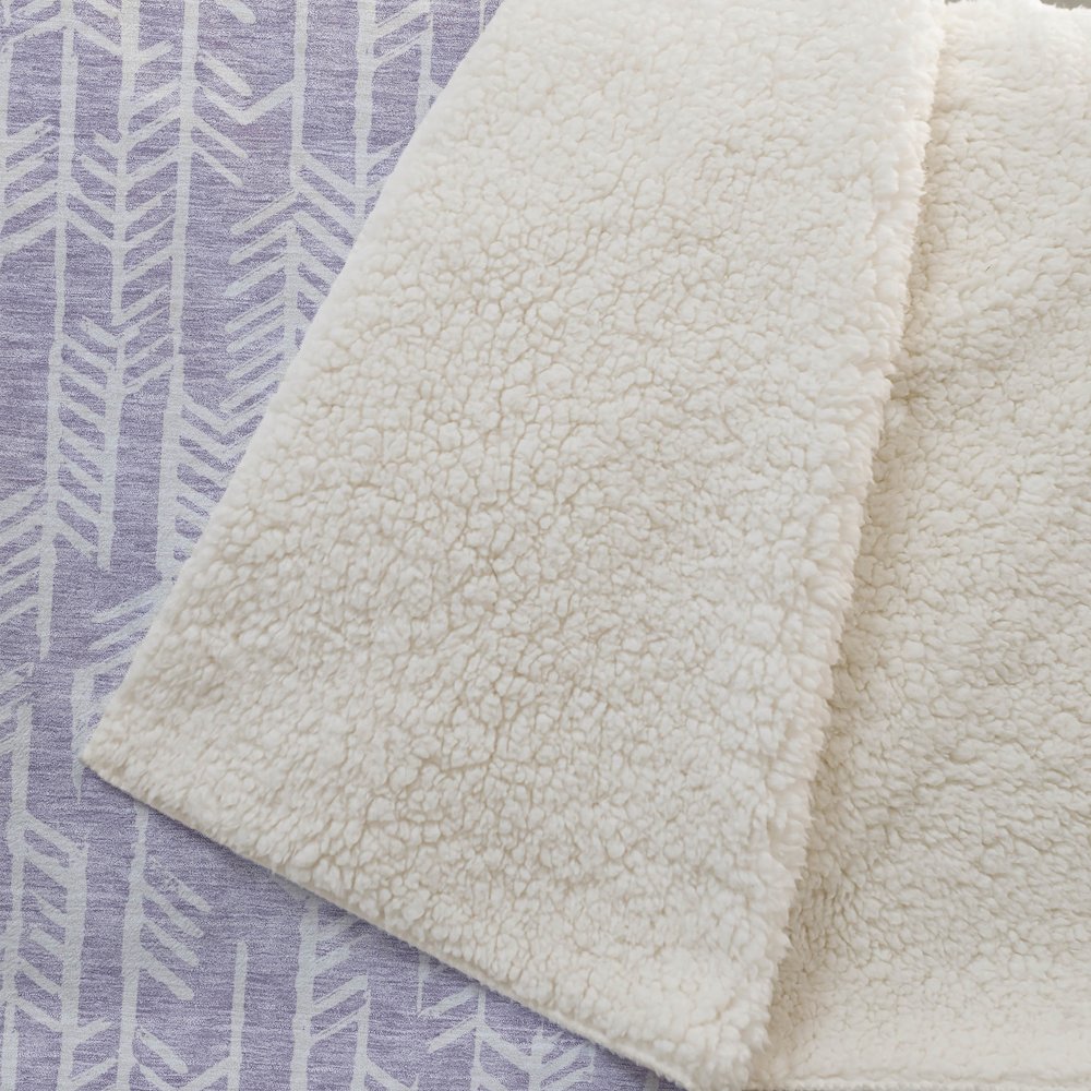 Premium Machine Washable ASB906 Lavender 50" x 70" Sherpa Throw Blanket. Picture 2