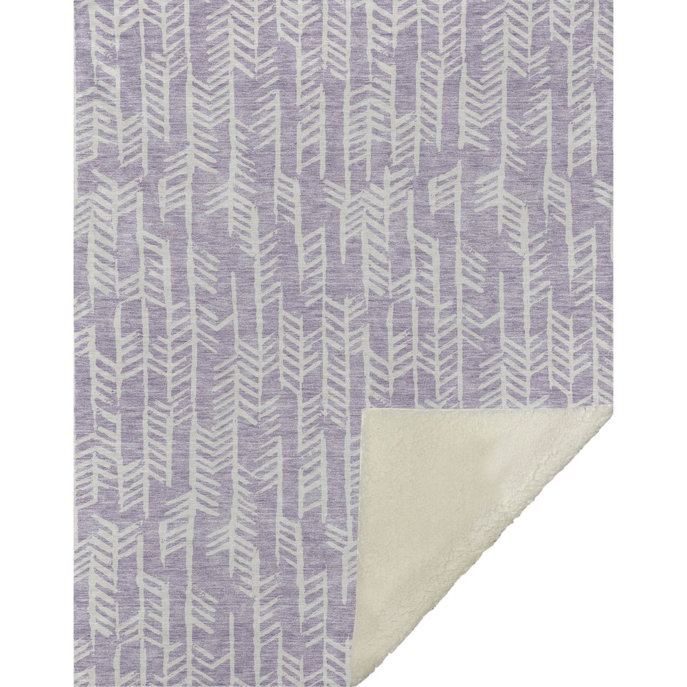 Premium Machine Washable ASB906 Lavender 50" x 70" Sherpa Throw Blanket. Picture 1