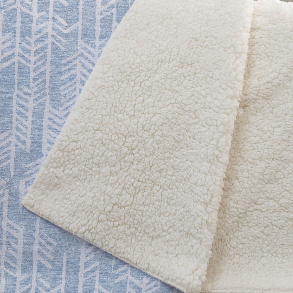 Premium Machine Washable ASB906 Sky 50" x 70" Sherpa Throw Blanket. Picture 2