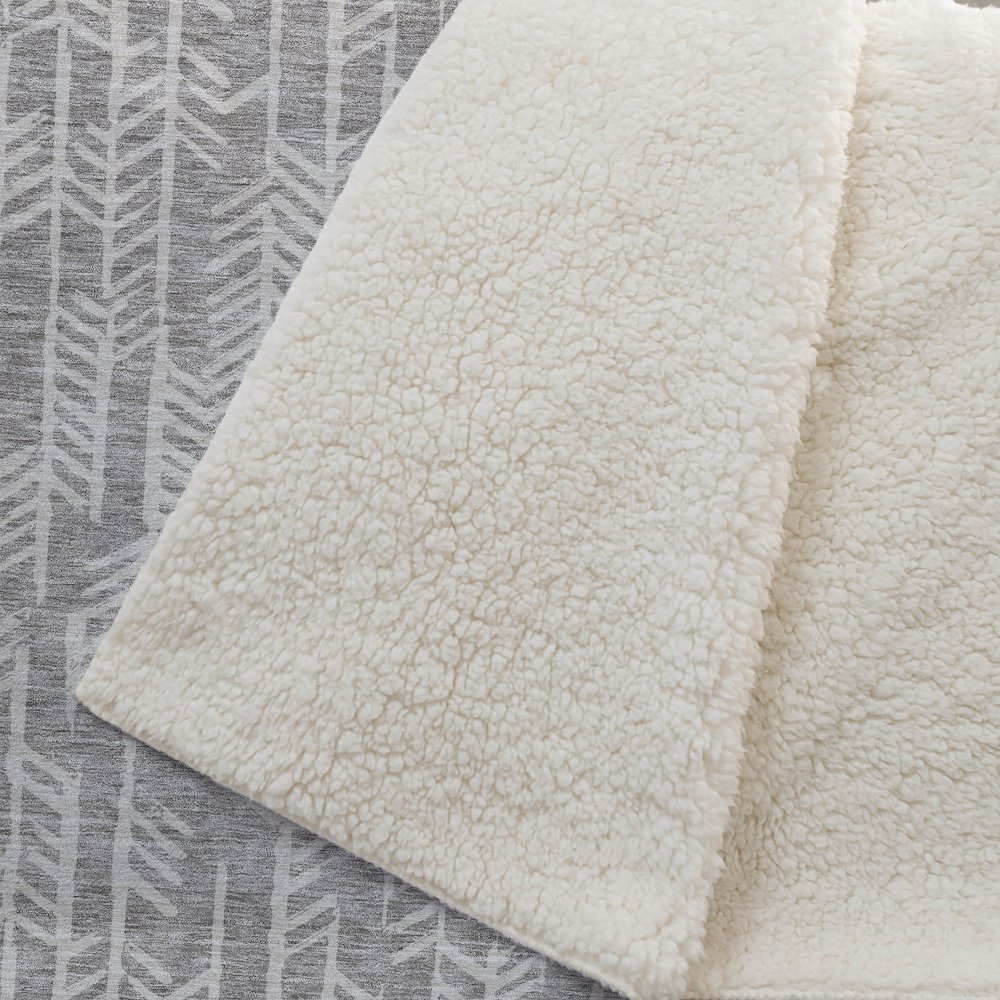 Premium Machine Washable ASB906 Taupe 50" x 70" Sherpa Throw Blanket. Picture 2
